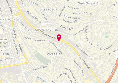 Plan de Pressing Fauriel, 104 Cours Fauriel, 42100 Saint-Étienne